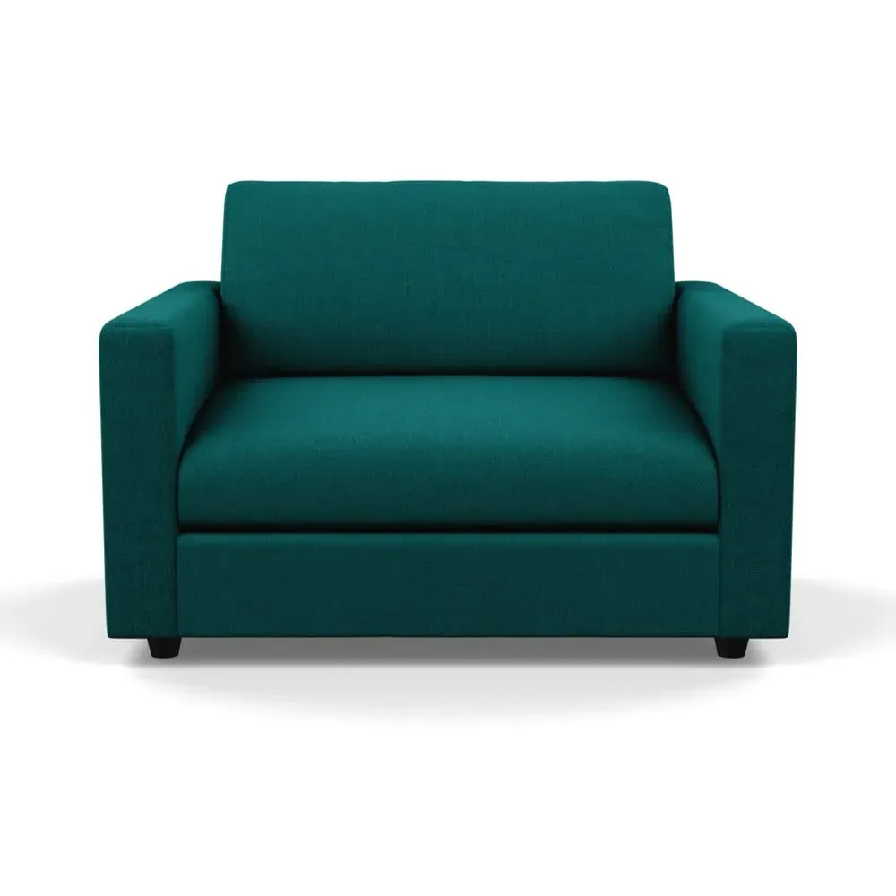 2-Seater Loveseat with Deep Cushions - Green, Cotton