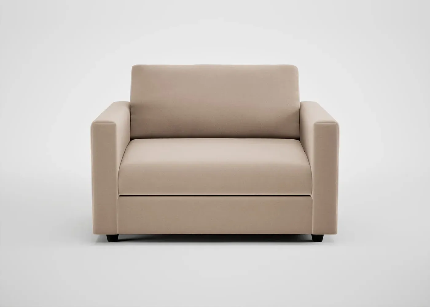 2-Seater Loveseat with Deep Cushions - Natural, Velvet