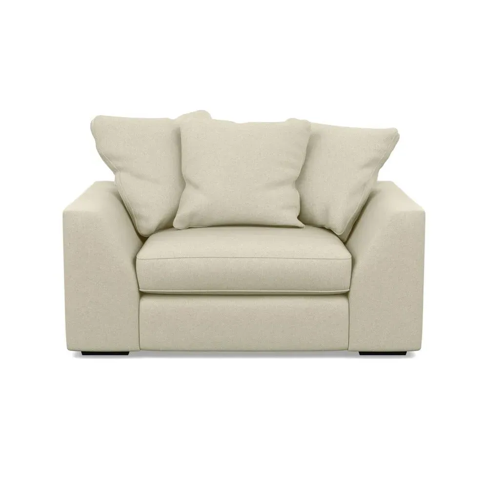 2-Seater Loveseat with Feather Cushions - Cream, Cotton image