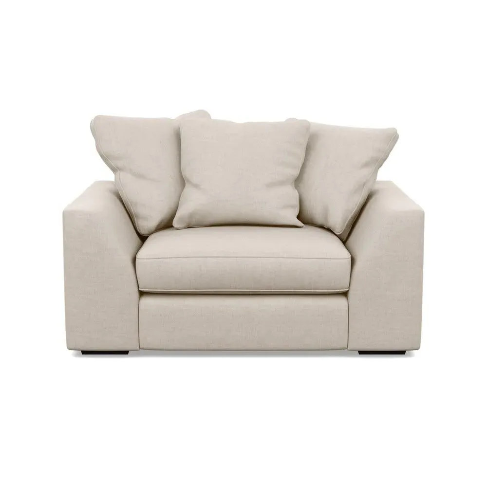 2-Seater Loveseat with Feather Cushions - Natural