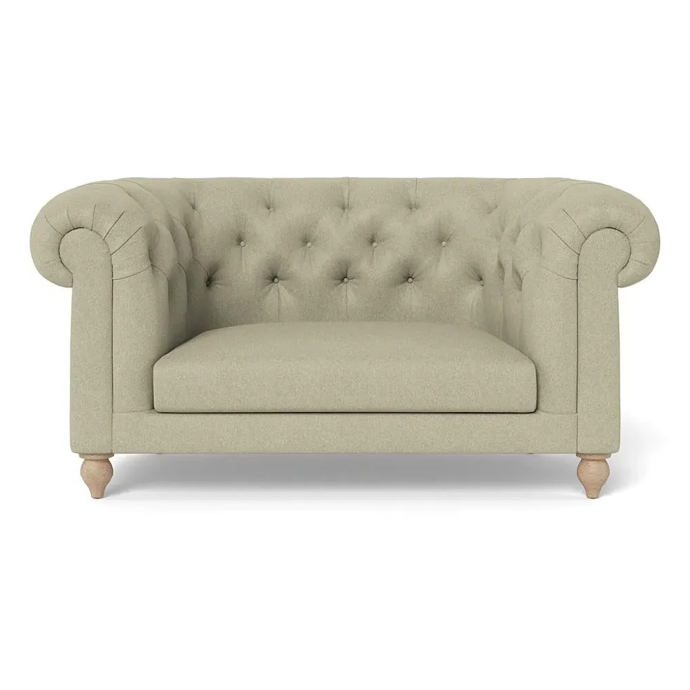2-Seater Loveseat with Natural Feet - Cream, Cotton image
