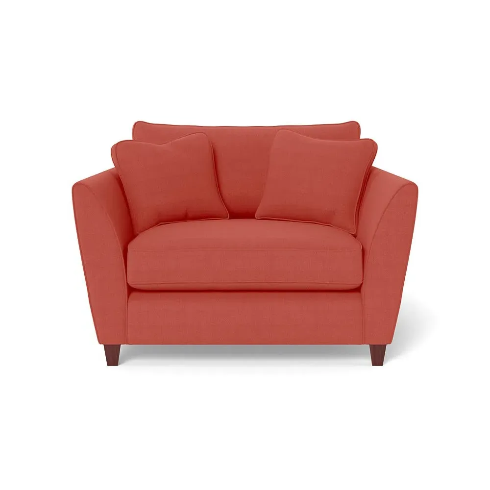 2-Seater Loveseat with Sabre Arms - Red, Linen