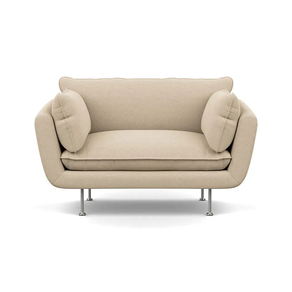 2-Seater Loveseat with Steel Feet - Natural, Cotton