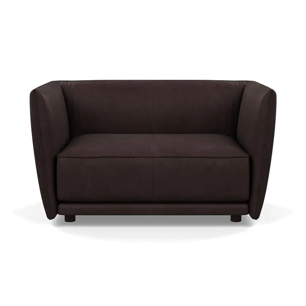 2-Seater Loveseat with Walnut Feet - Brown
