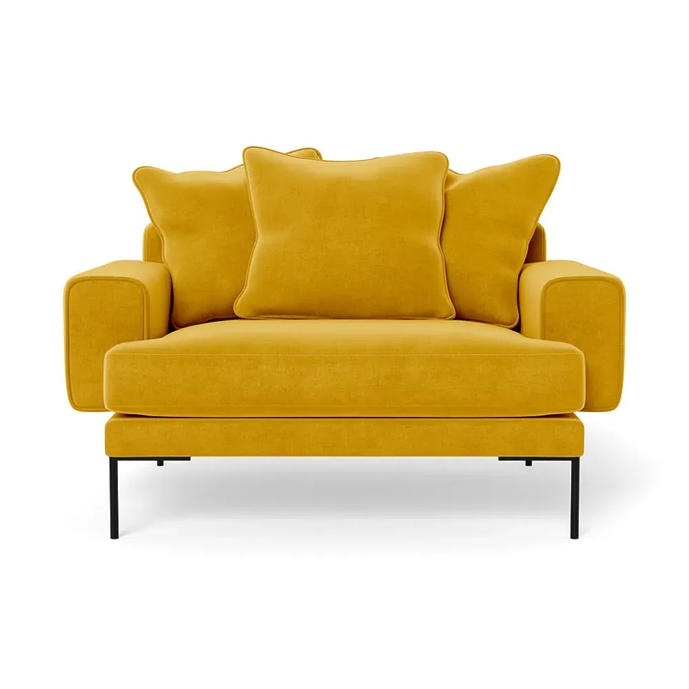 2-Seater Loveseat - Yellow, Luxe Velvet