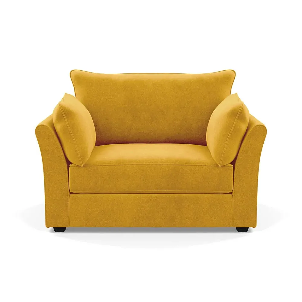 2-Seater Loveseat - Yellow, Velvet