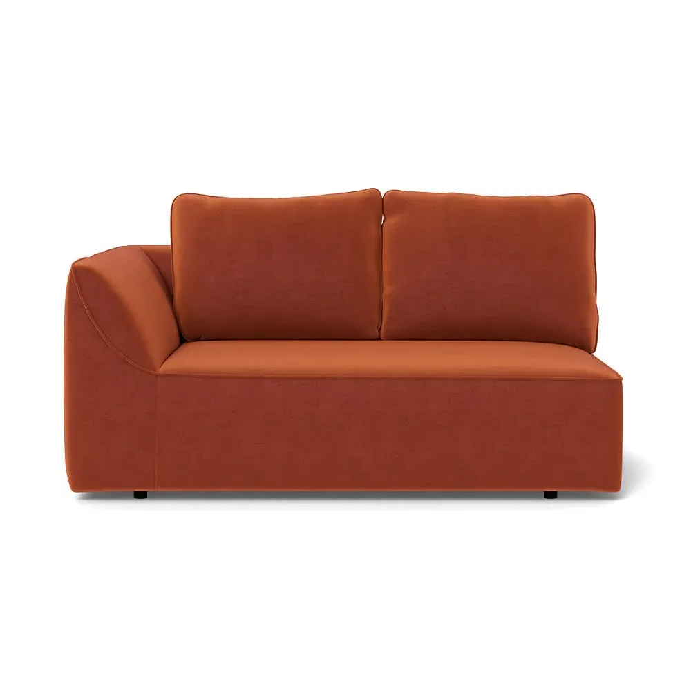 2-Seater RHF Sofa Unit - Brown, Cotton Velvet