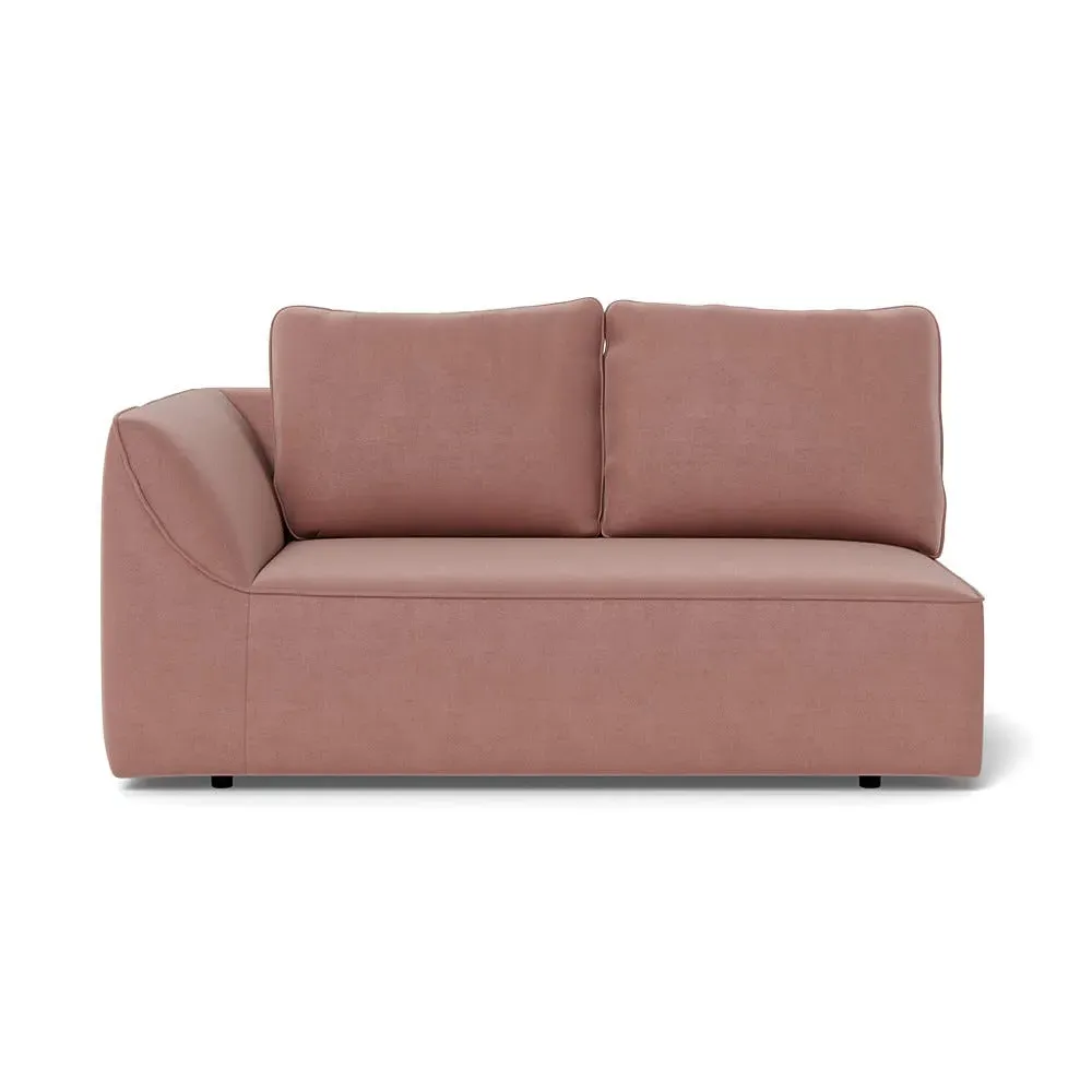 2-Seater RHF Sofa Unit - Grey, Boucle Tweed