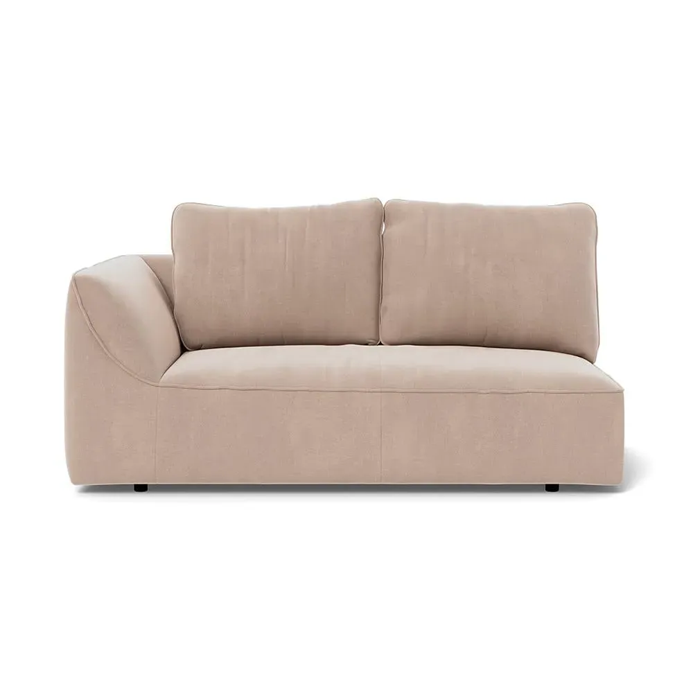 2-Seater RHF Sofa Unit - Natural, Smart Velvet