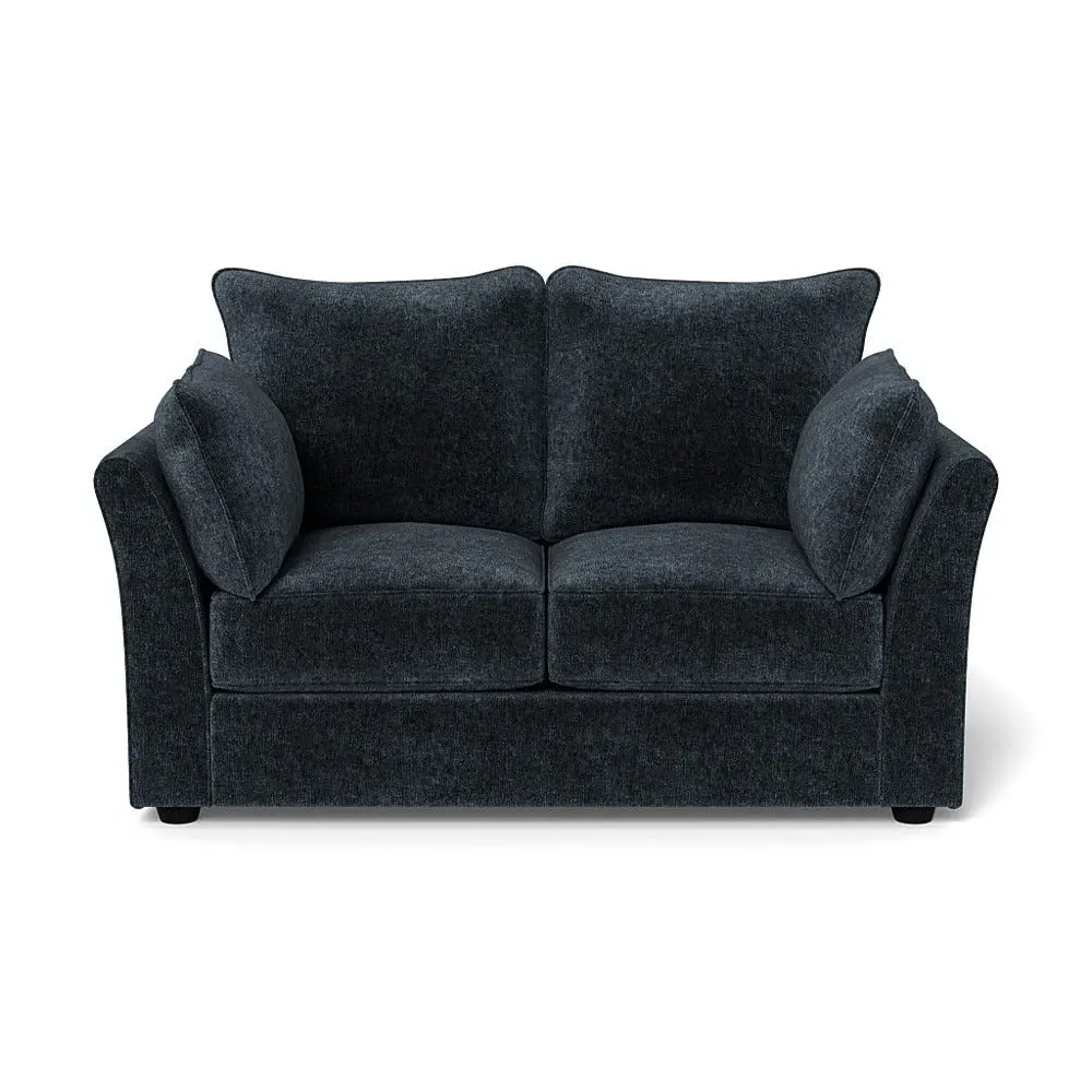 2-Seater Sofa - Blue, Boucle Velvet