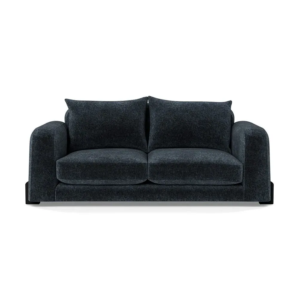 2-Seater Sofa - Blue, Boucle Velvet