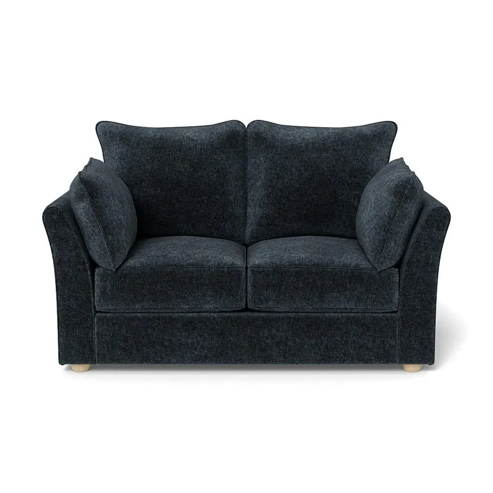 2-Seater Sofa - Blue, Boucle Velvet