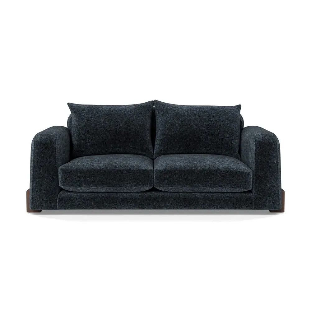 2-Seater Sofa - Blue, Boucle Velvet