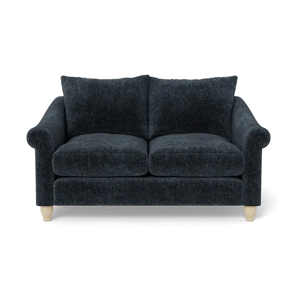 2-Seater Sofa - Blue, Boucle Velvet