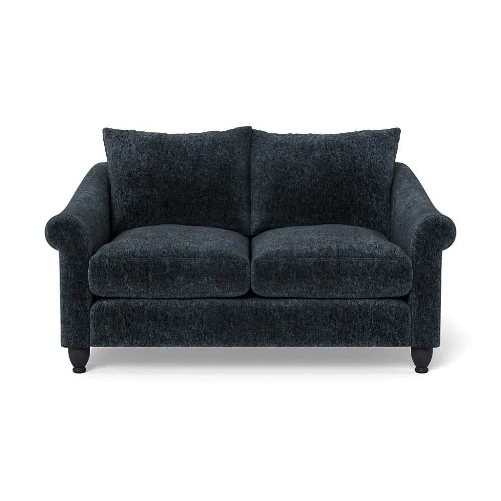 2-Seater Sofa - Blue, Boucle Velvet
