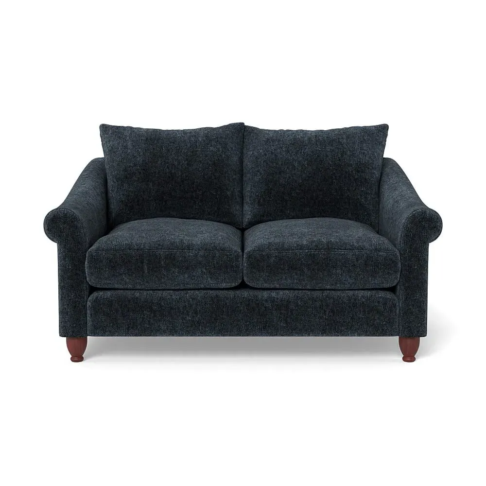 2-Seater Sofa - Blue, Boucle Velvet