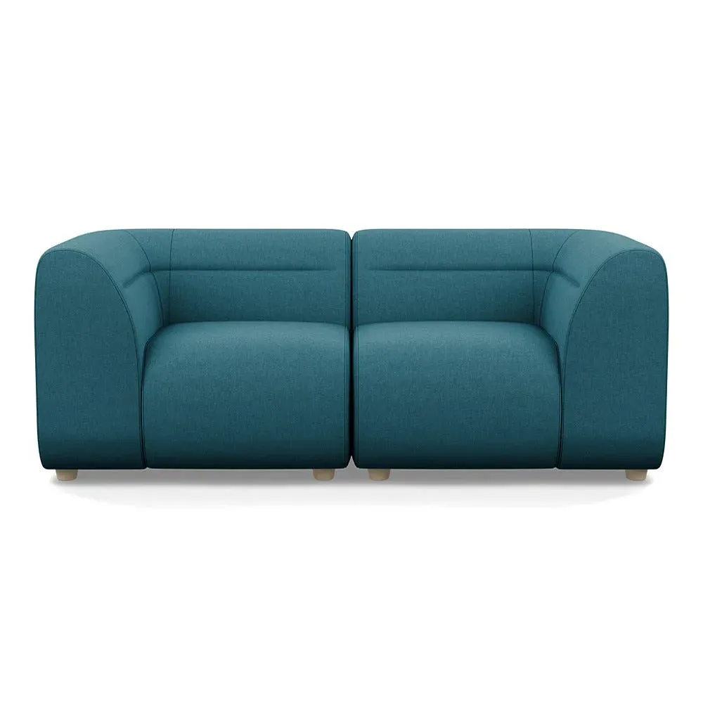 2-Seater Sofa - Blue, Brushed Cotton image