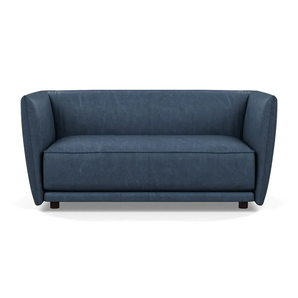 2-Seater Sofa - Blue, Leather