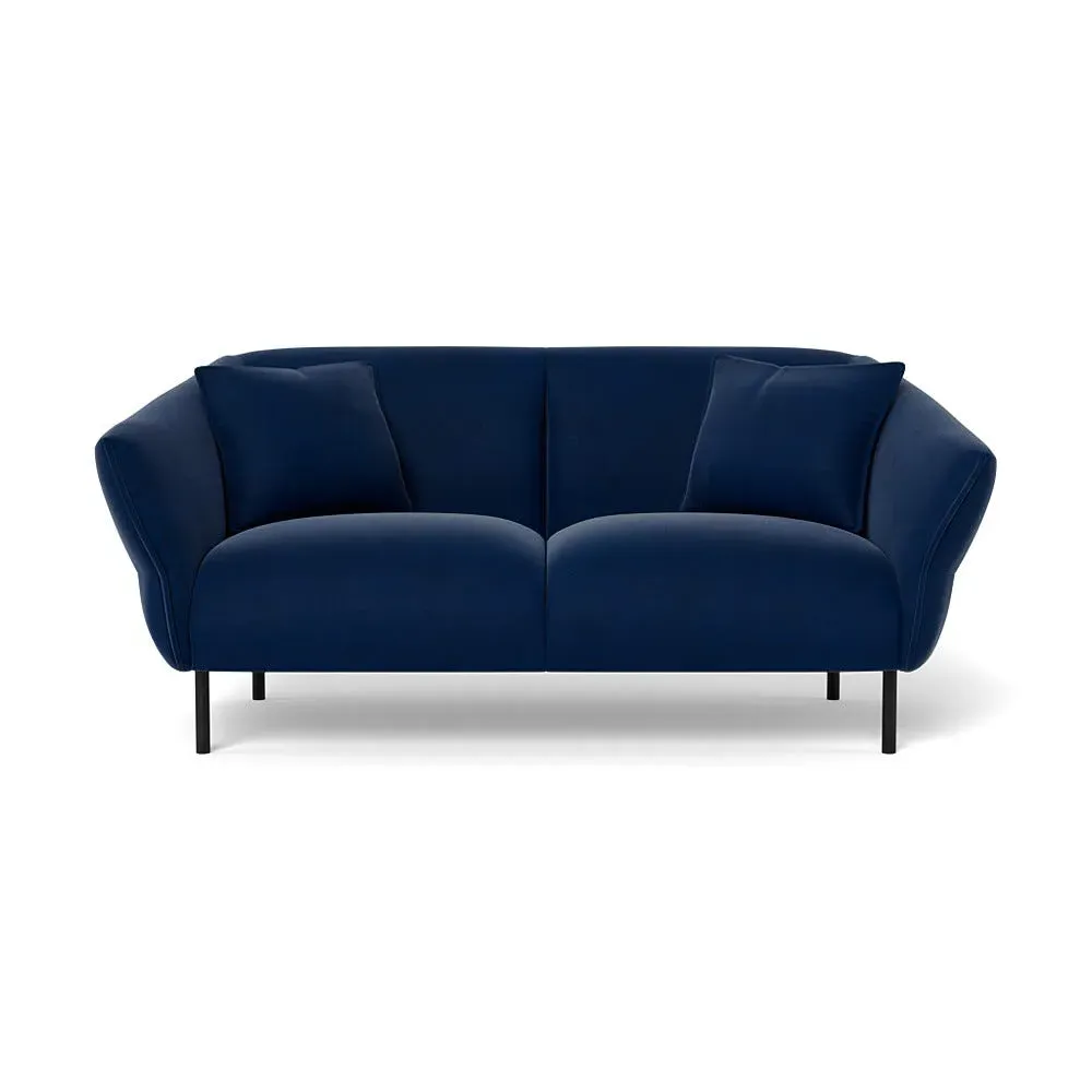 2-Seater Sofa - Blue, Velvet