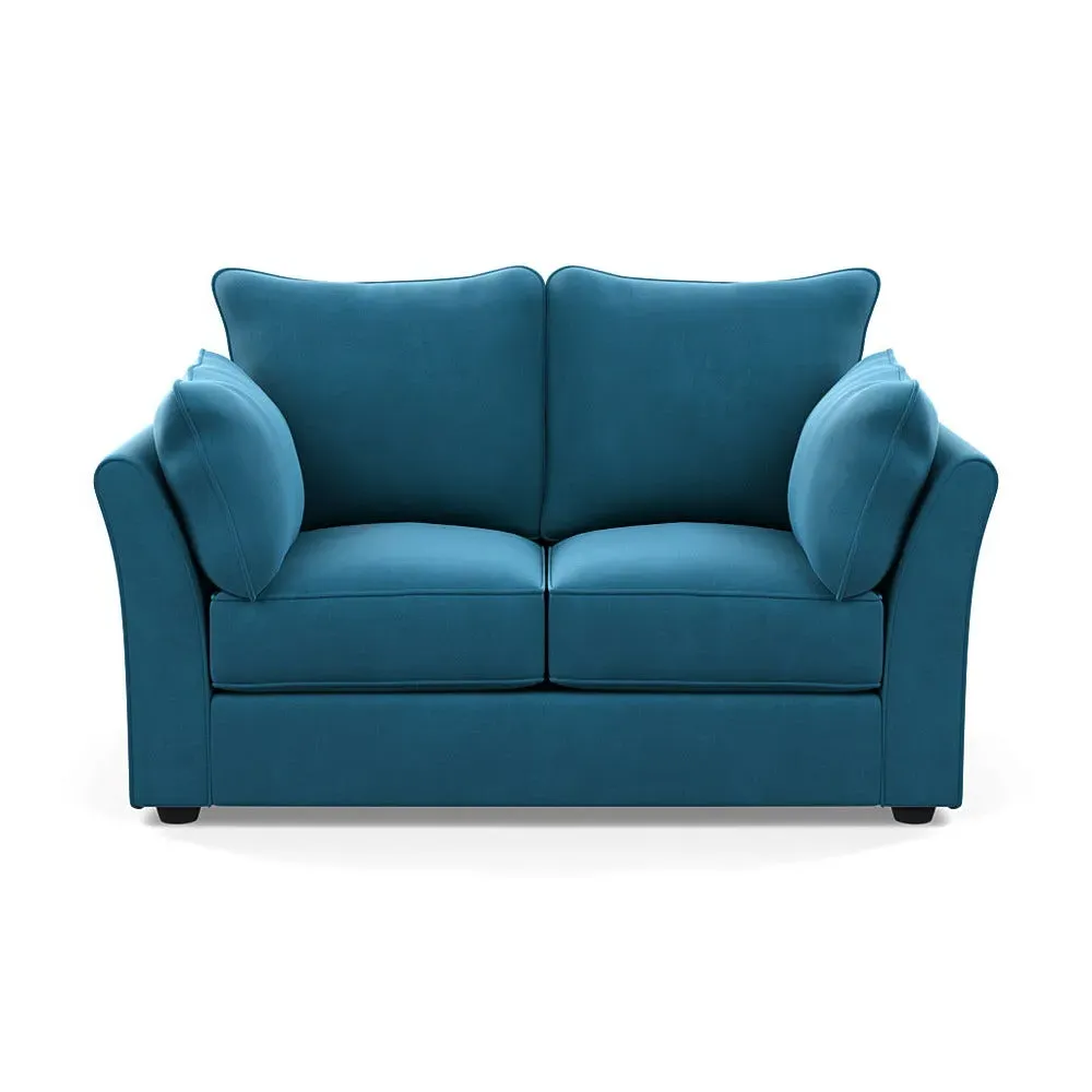 2-Seater Sofa - Blue, Velvet