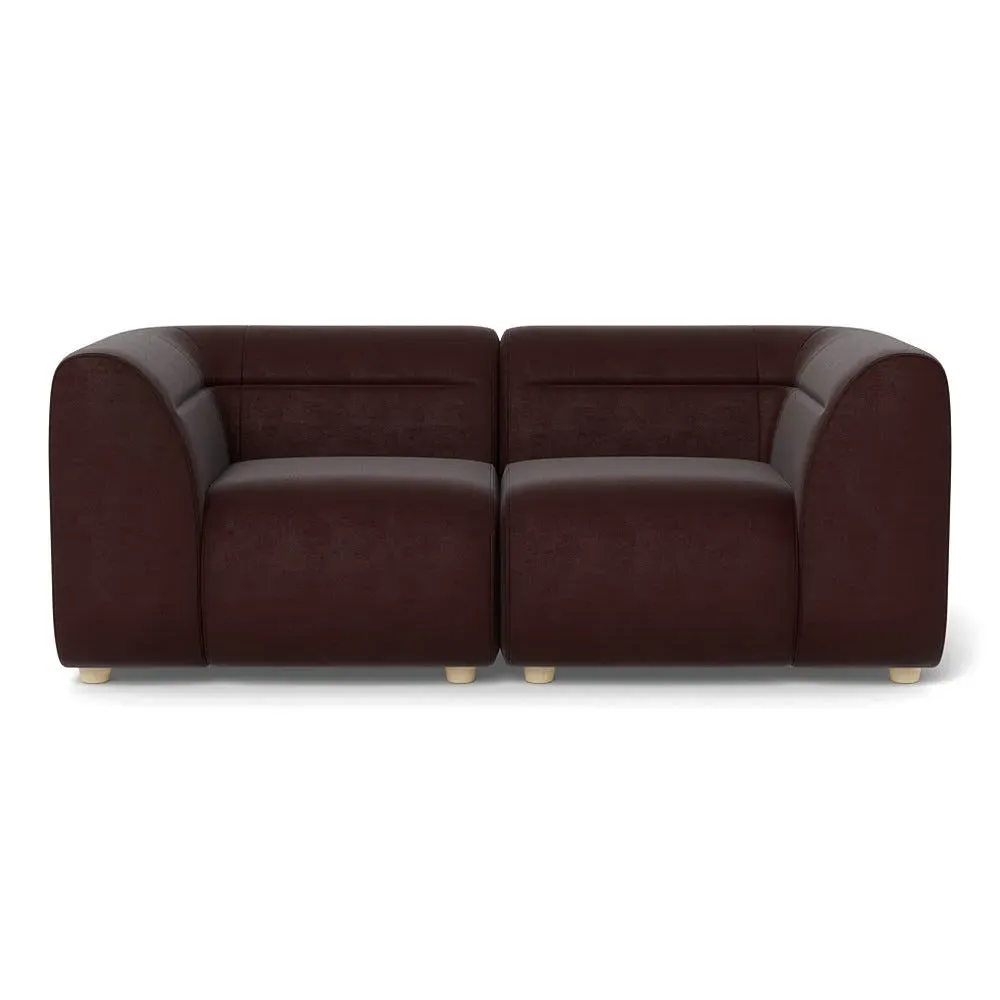 2-Seater Sofa - Brown, Smart Luxe Velvet