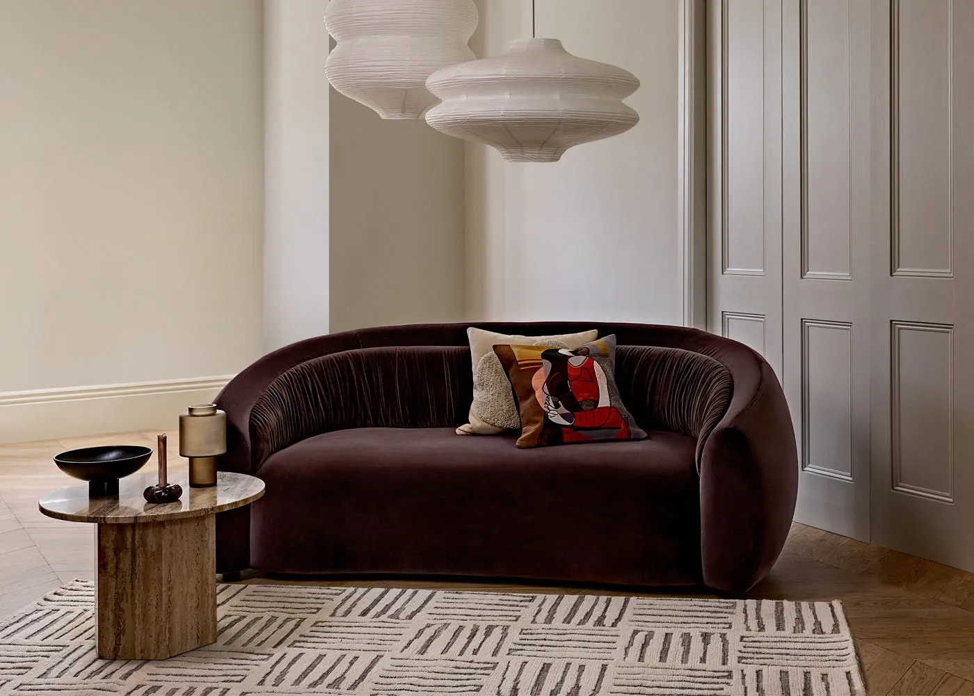 2-Seater Sofa - Brown, Stonewash Leather