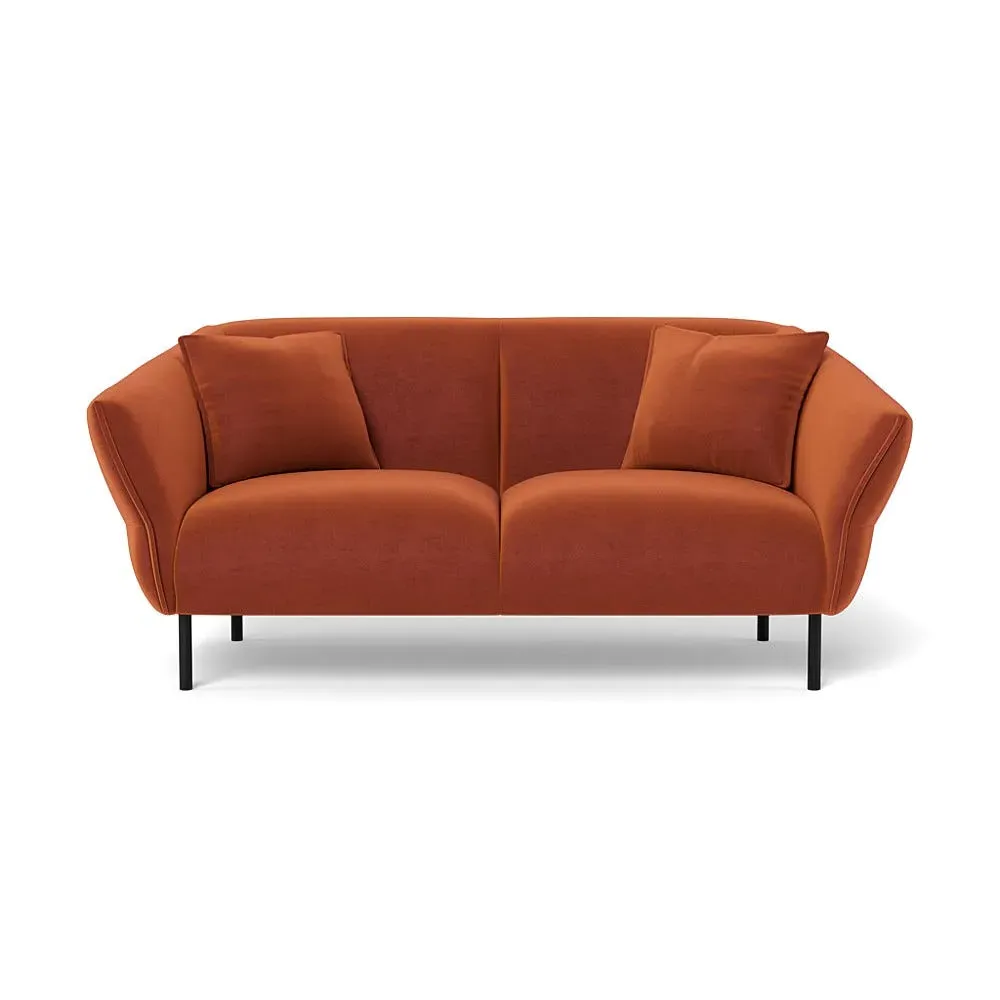 2-Seater Sofa - Brown, Velvet