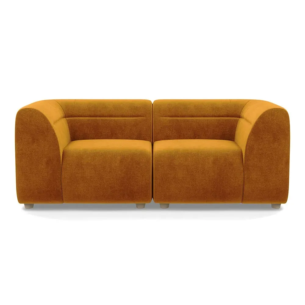 2-Seater Sofa - Cognac, Velvet