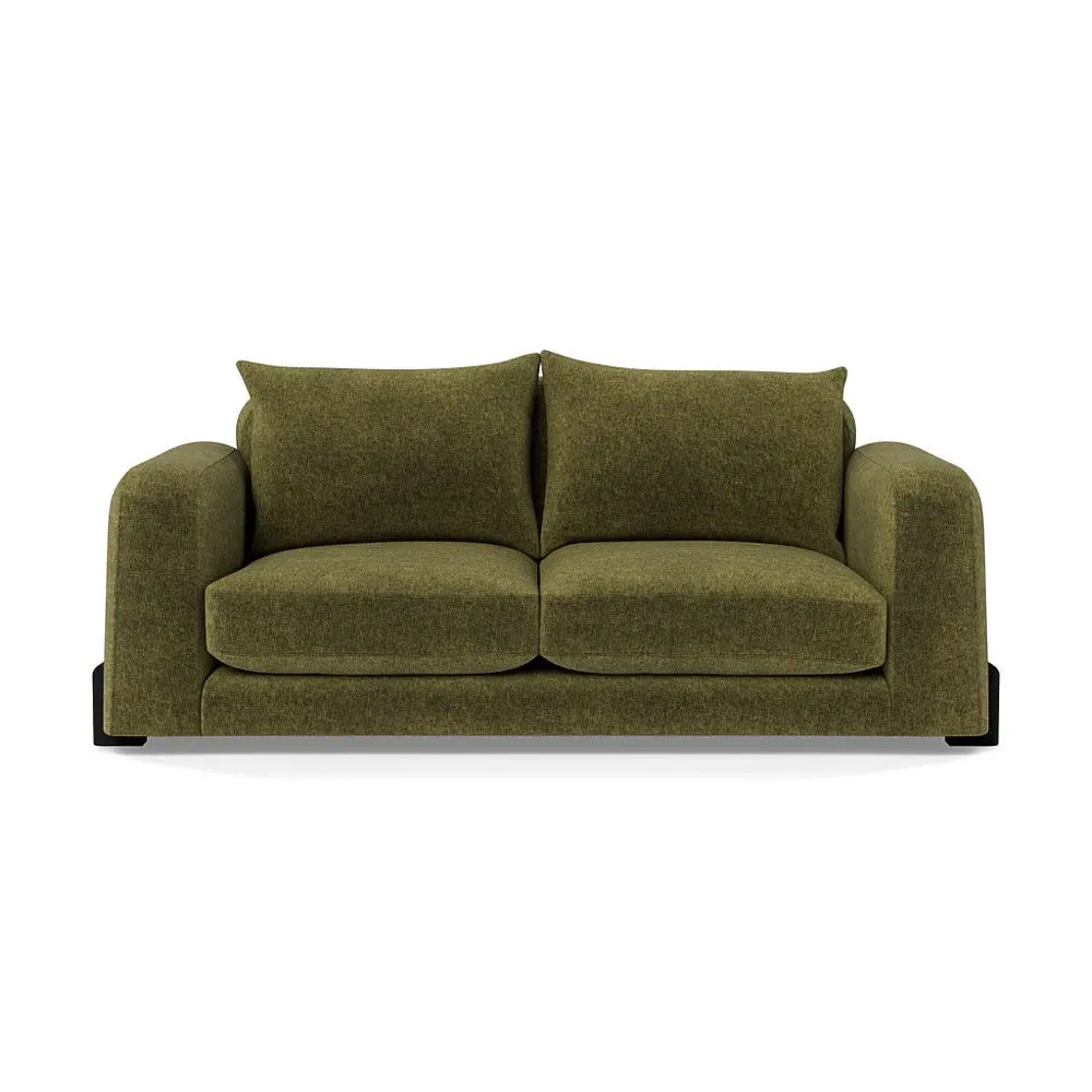 2-Seater Sofa - Green, Boucle Velvet