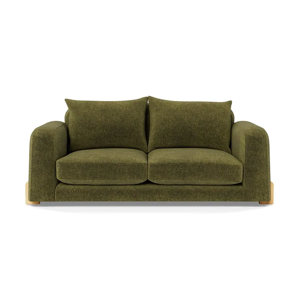 2-Seater Sofa - Green, Boucle Velvet