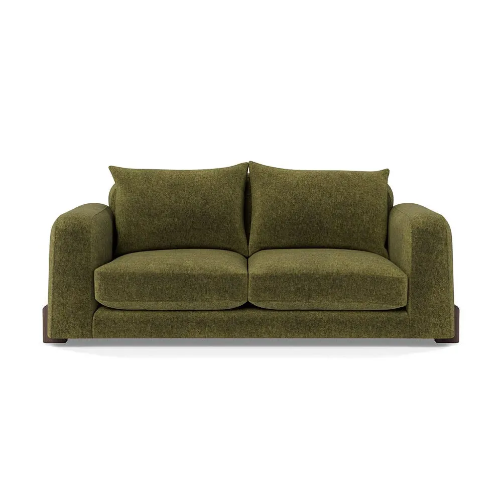 2-Seater Sofa - Green, Boucle Velvet