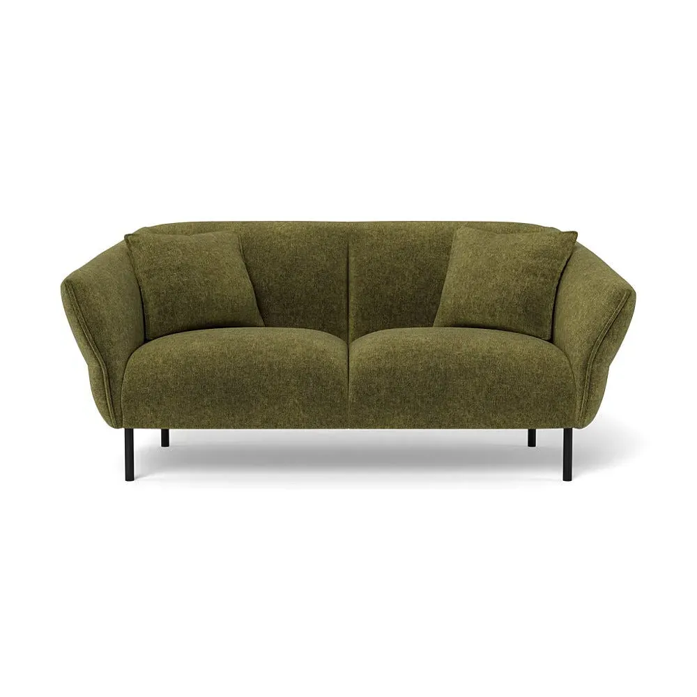 2-Seater Sofa - Green, Boucle Velvet