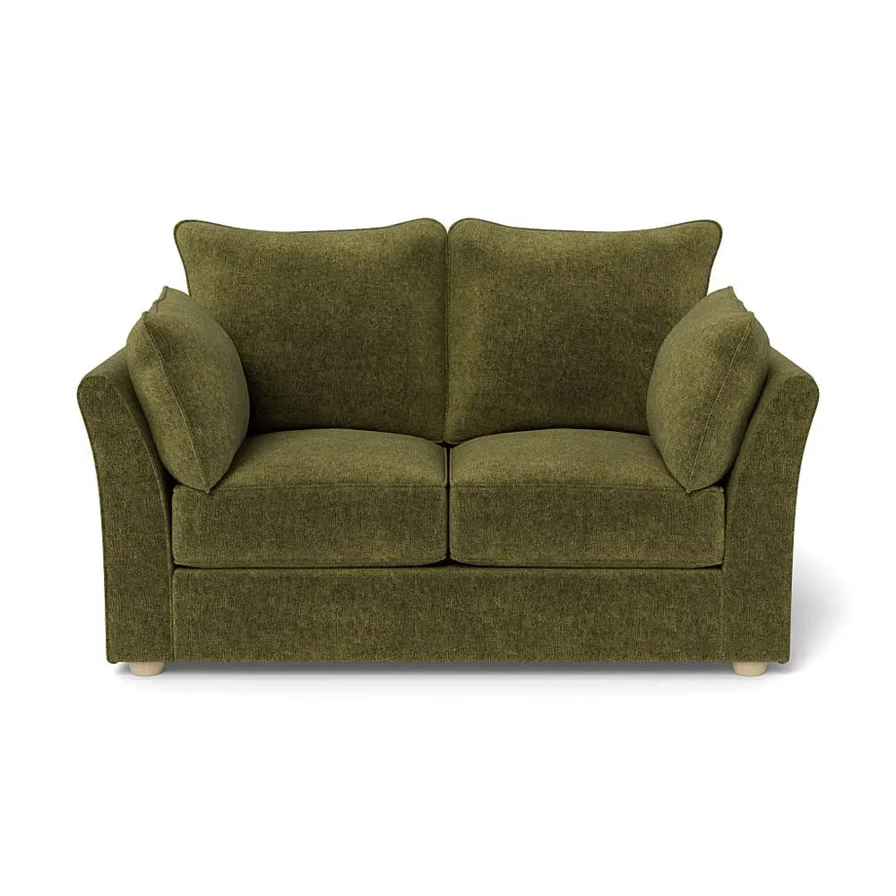 2-Seater Sofa - Green, Boucle Velvet