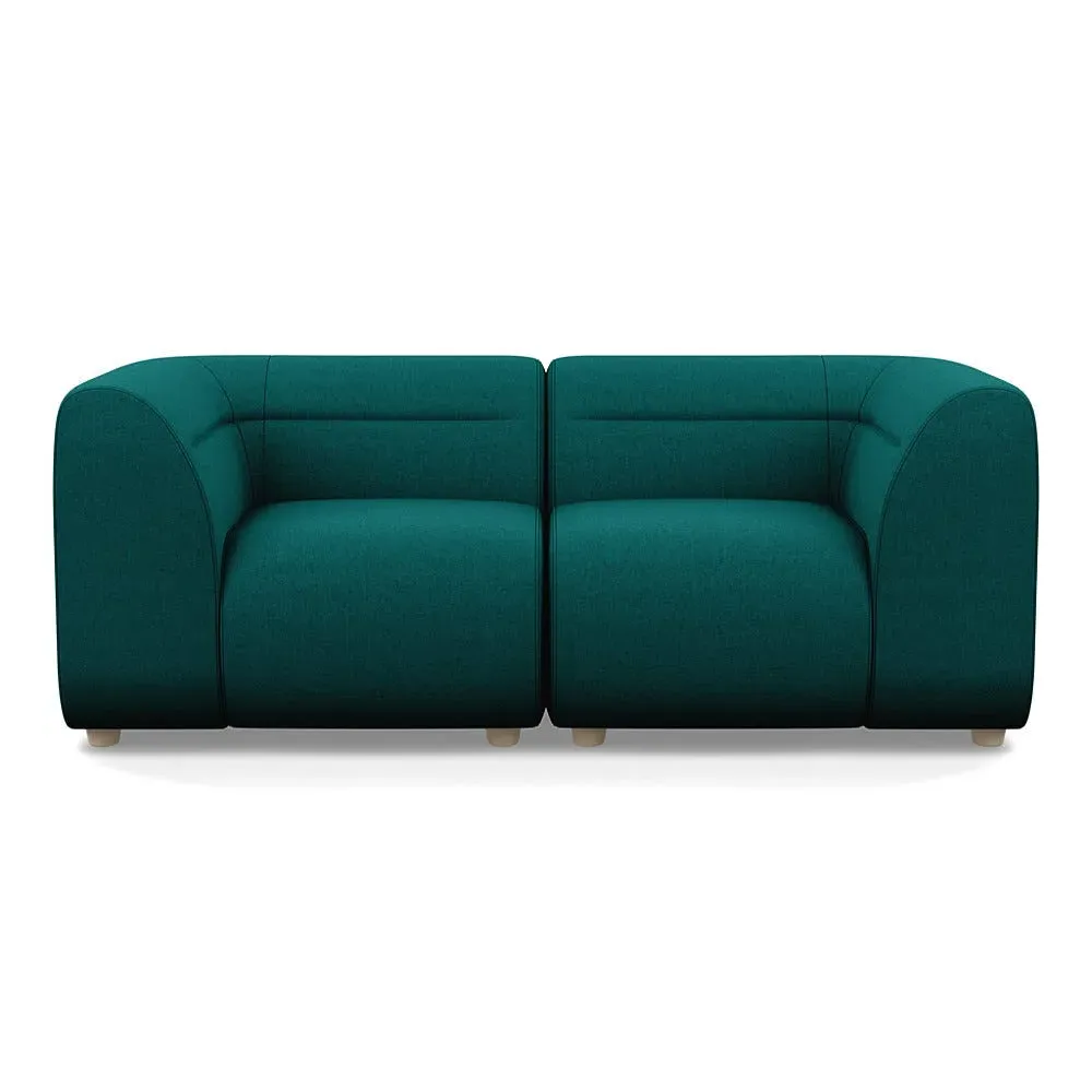 2-Seater Sofa - Green, Brushed Cotton