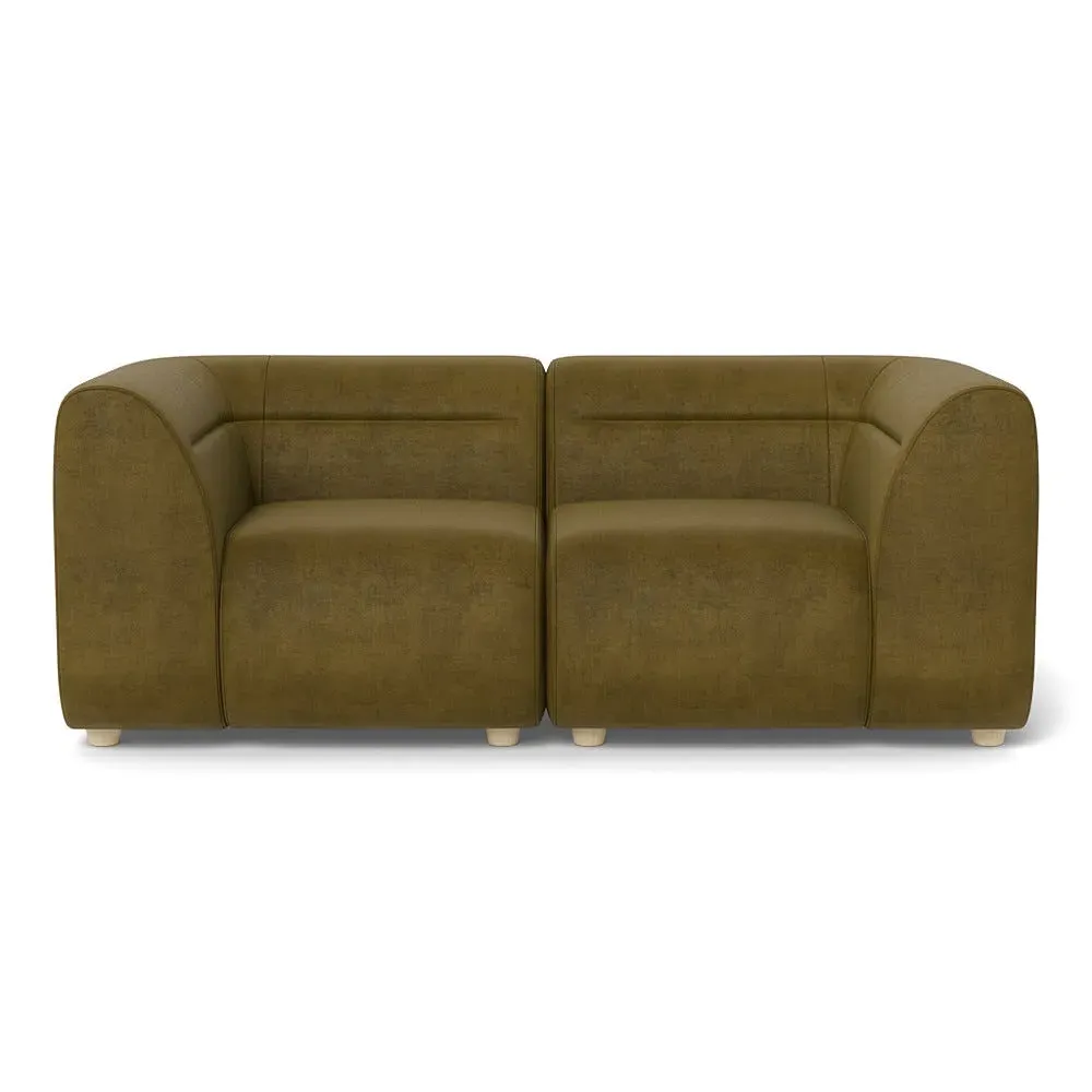 2-Seater Sofa - Green, Smart Luxe Velvet