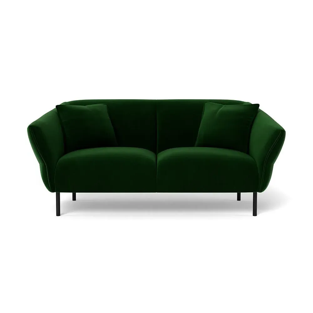 2-Seater Sofa - Green, Velvet