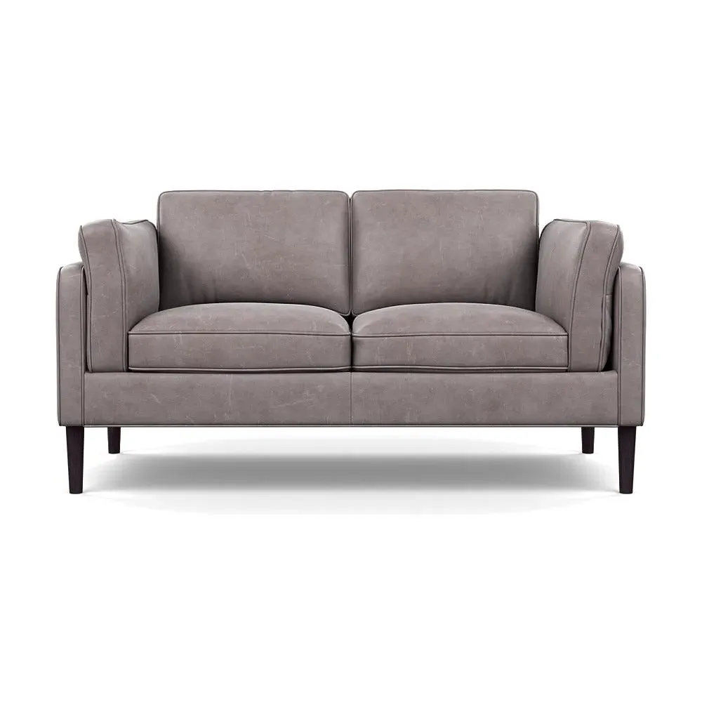 2-Seater Sofa - Grey, Heritage Leather