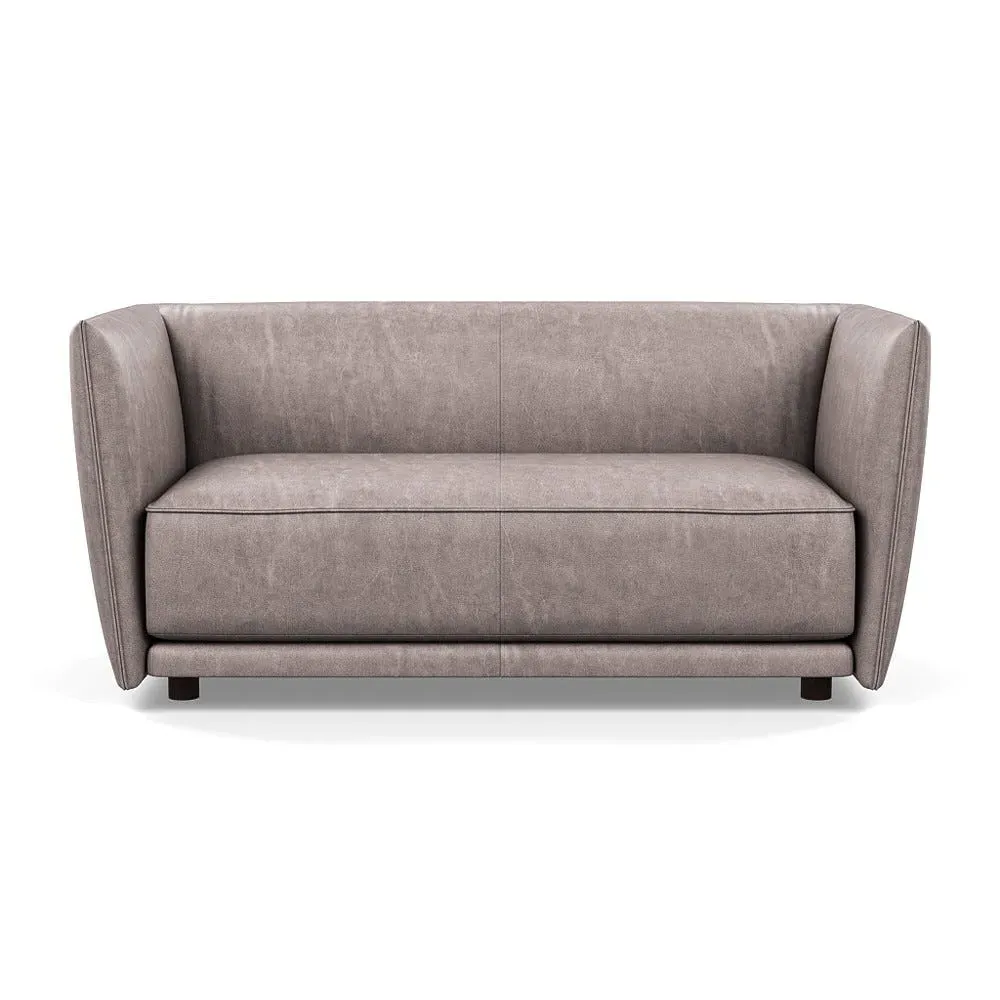 2-Seater Sofa - Grey, Leather