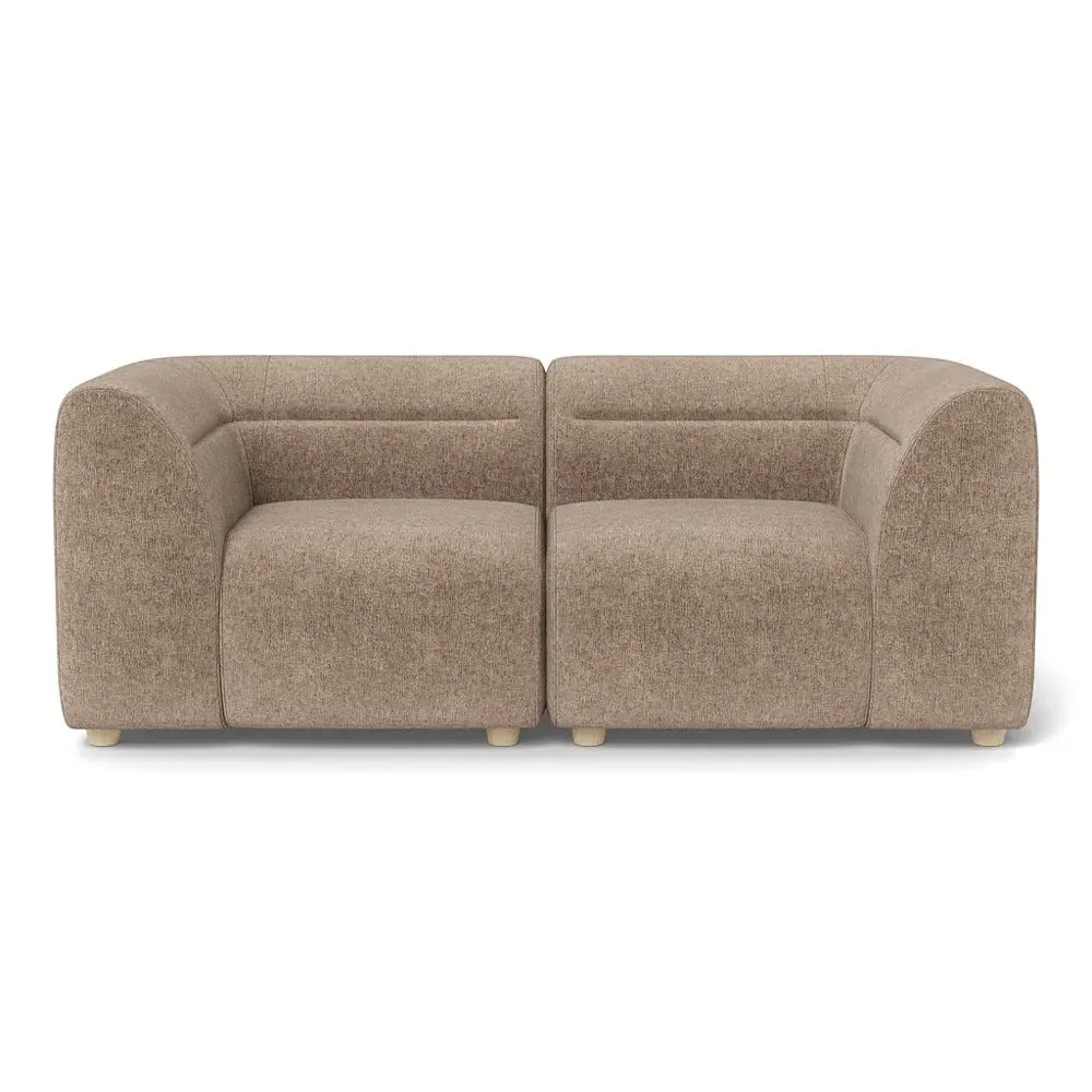 2-Seater Sofa - Natural, Boucle Velvet