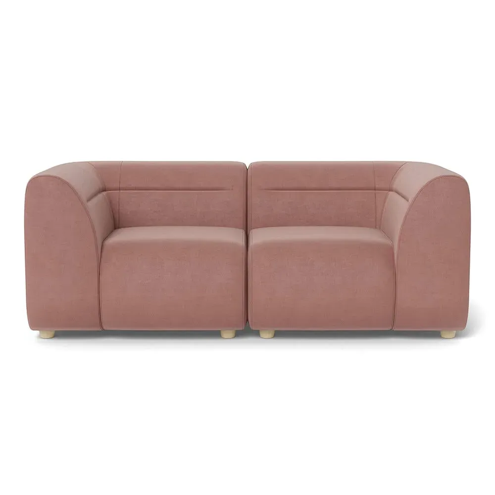 2-Seater Sofa - Pink, Smart Luxe Velvet