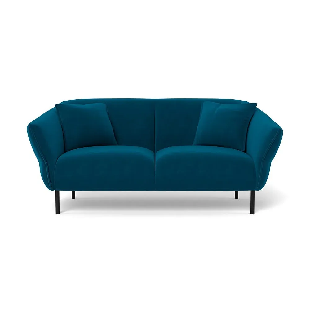 2-Seater Sofa - Teal, Velvet