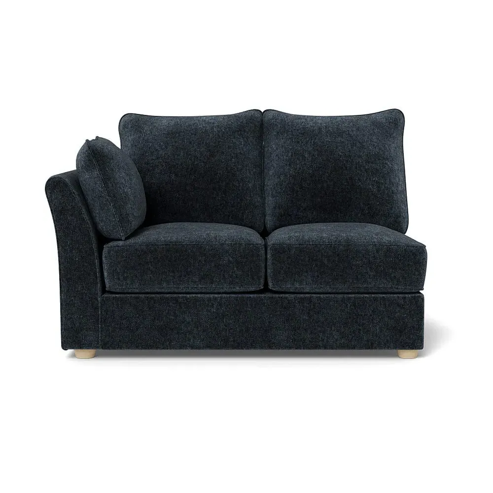 2-Seater Sofa Unit RHF - Blue, Boucle Velvet