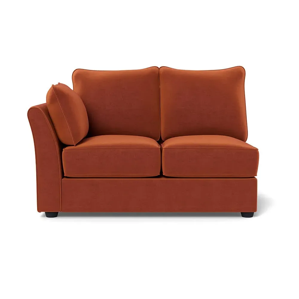 2-Seater Sofa Unit RHF - Brown, Cotton Velvet