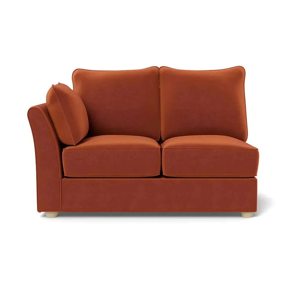 2-Seater Sofa Unit RHF - Brown, Cotton Velvet