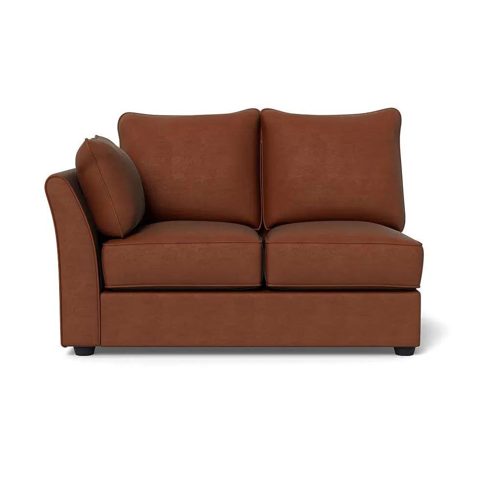2-Seater Sofa Unit RHF - Brown, Luxe Velvet