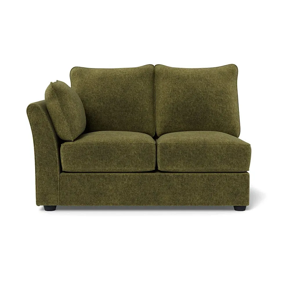 2-Seater Sofa Unit RHF - Green, Boucle Velvet