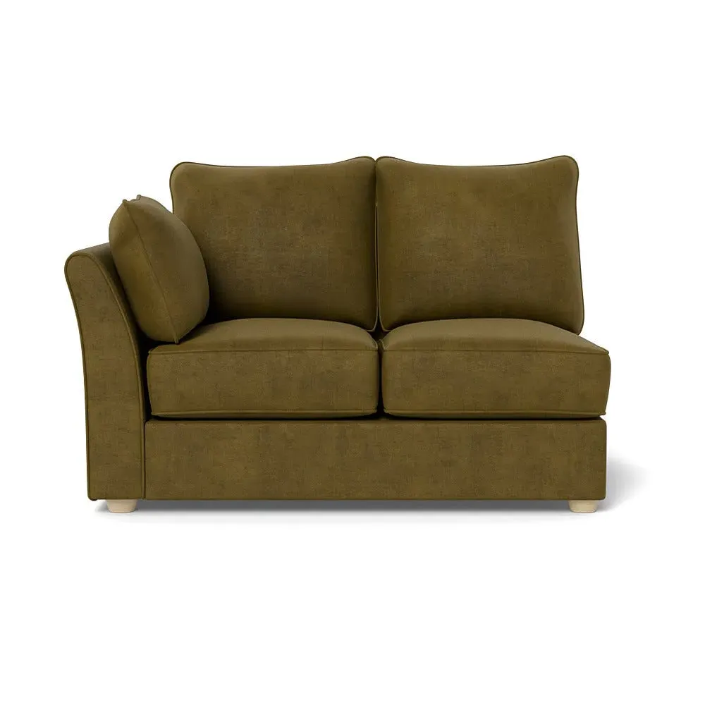 2-Seater Sofa Unit RHF - Green, Smart Luxe Velvet