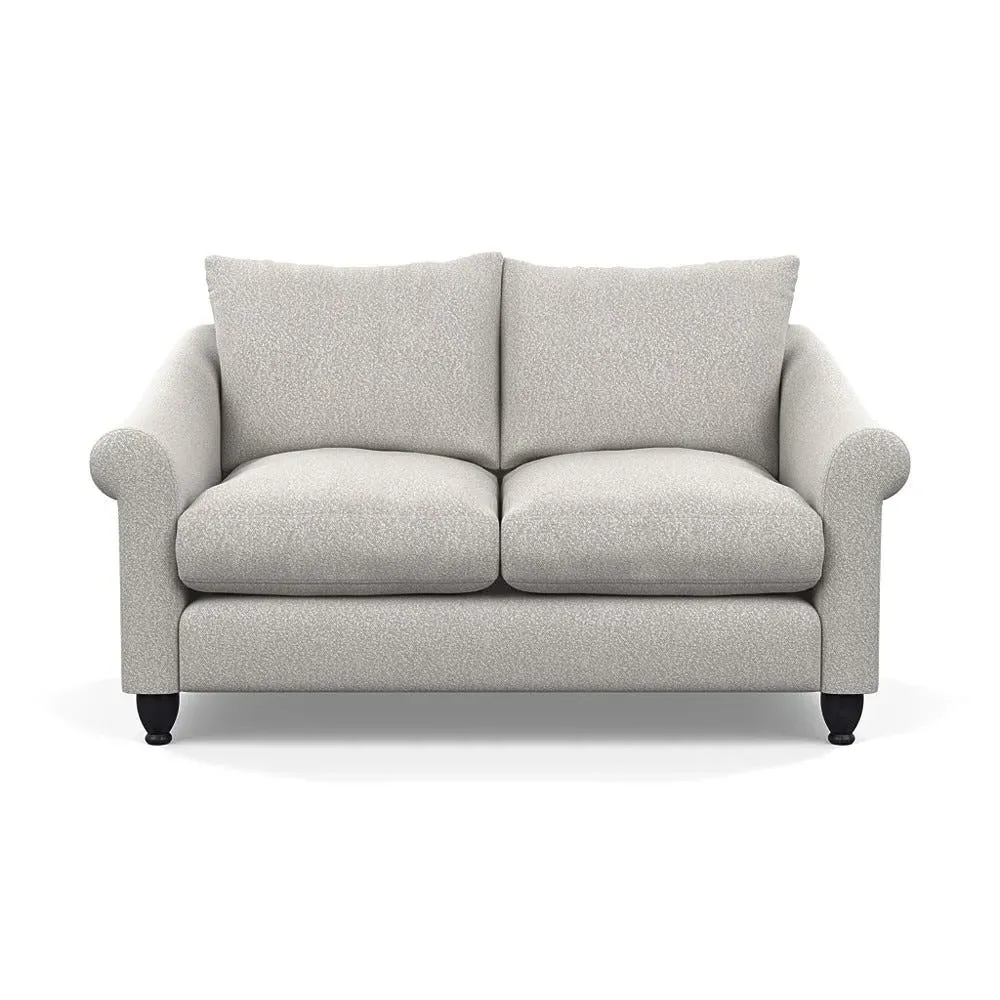 2-Seater Sofa with Black Feet - Ecru, Boucle