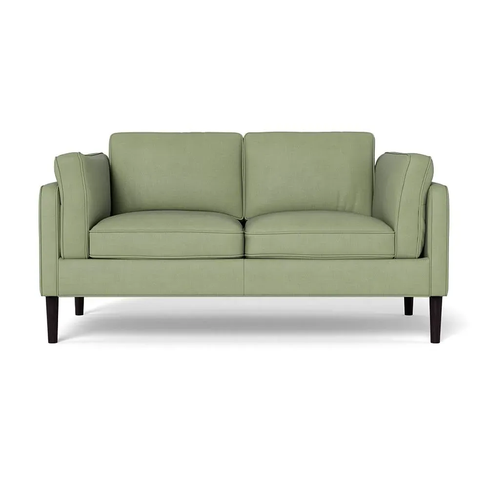 2-Seater Sofa with Black Feet - Green, Cotton image