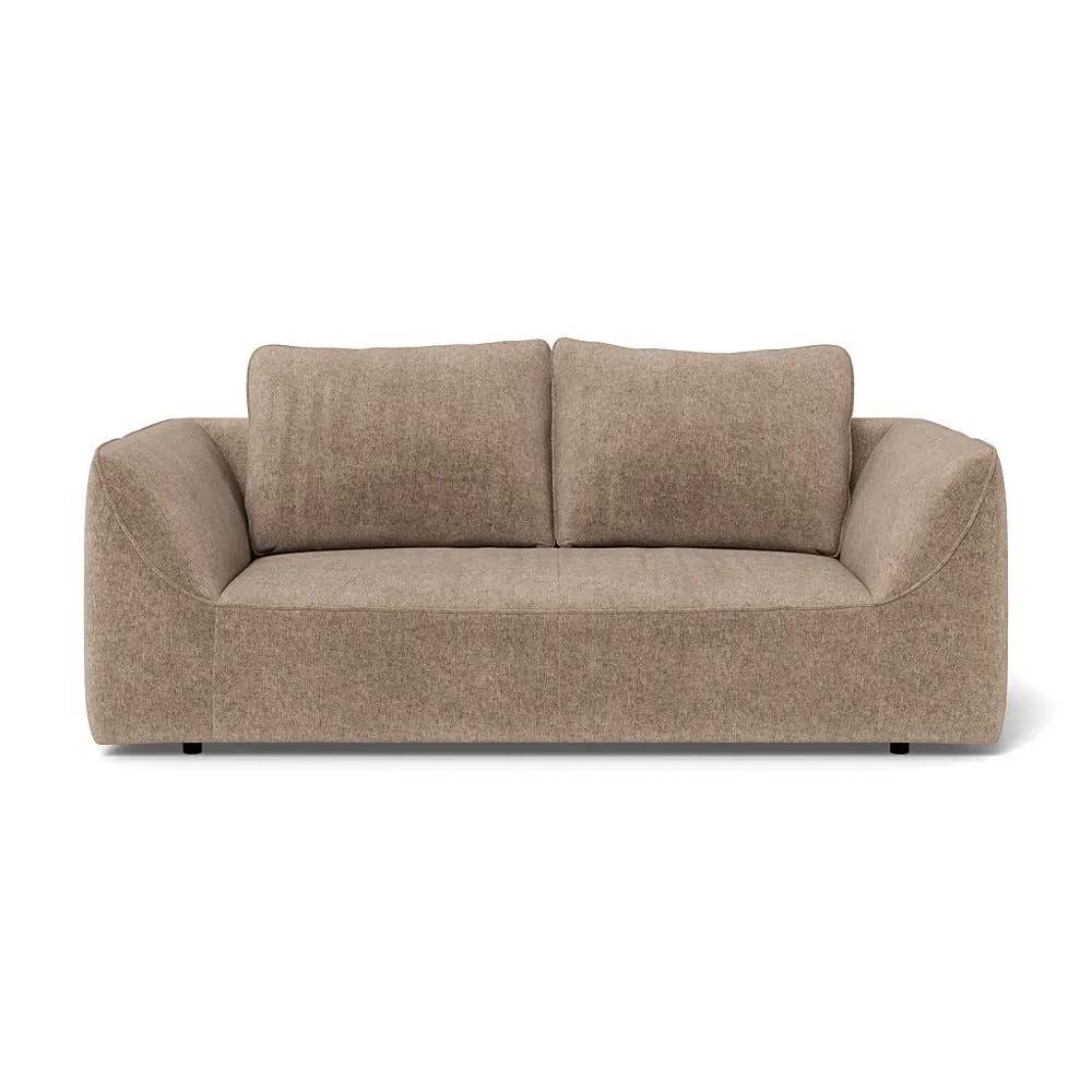 2-Seater Sofa with Black Feet - Natural, Boucle